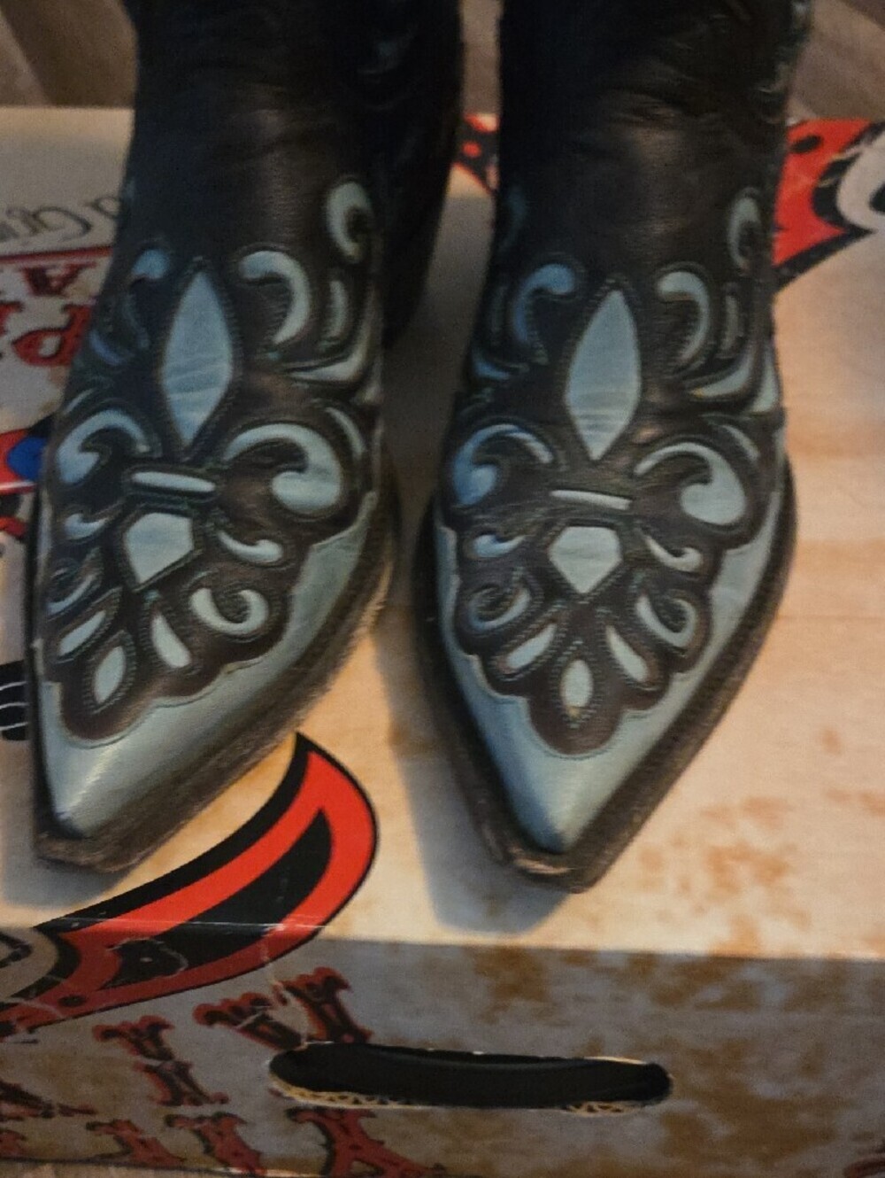 Old Gringo Cowboy Boots Linda Chocolate Aqua Size 7 - Picture 3 of 6